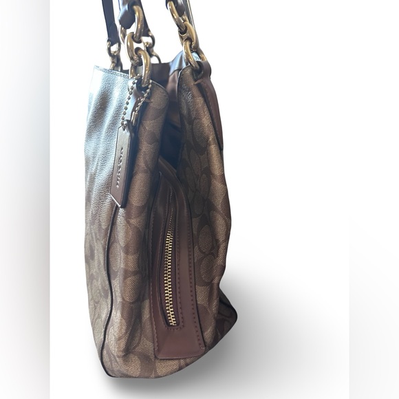 Coach Brown Signature Tote Bag - Picture 4 of 14